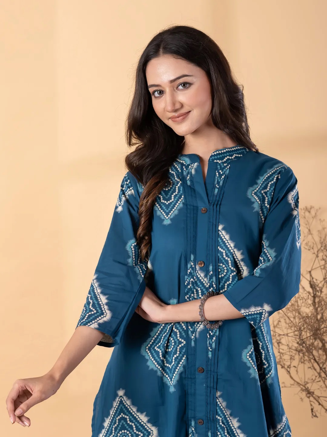 ES62_Cotton Teal Color Kurta With Palazzo