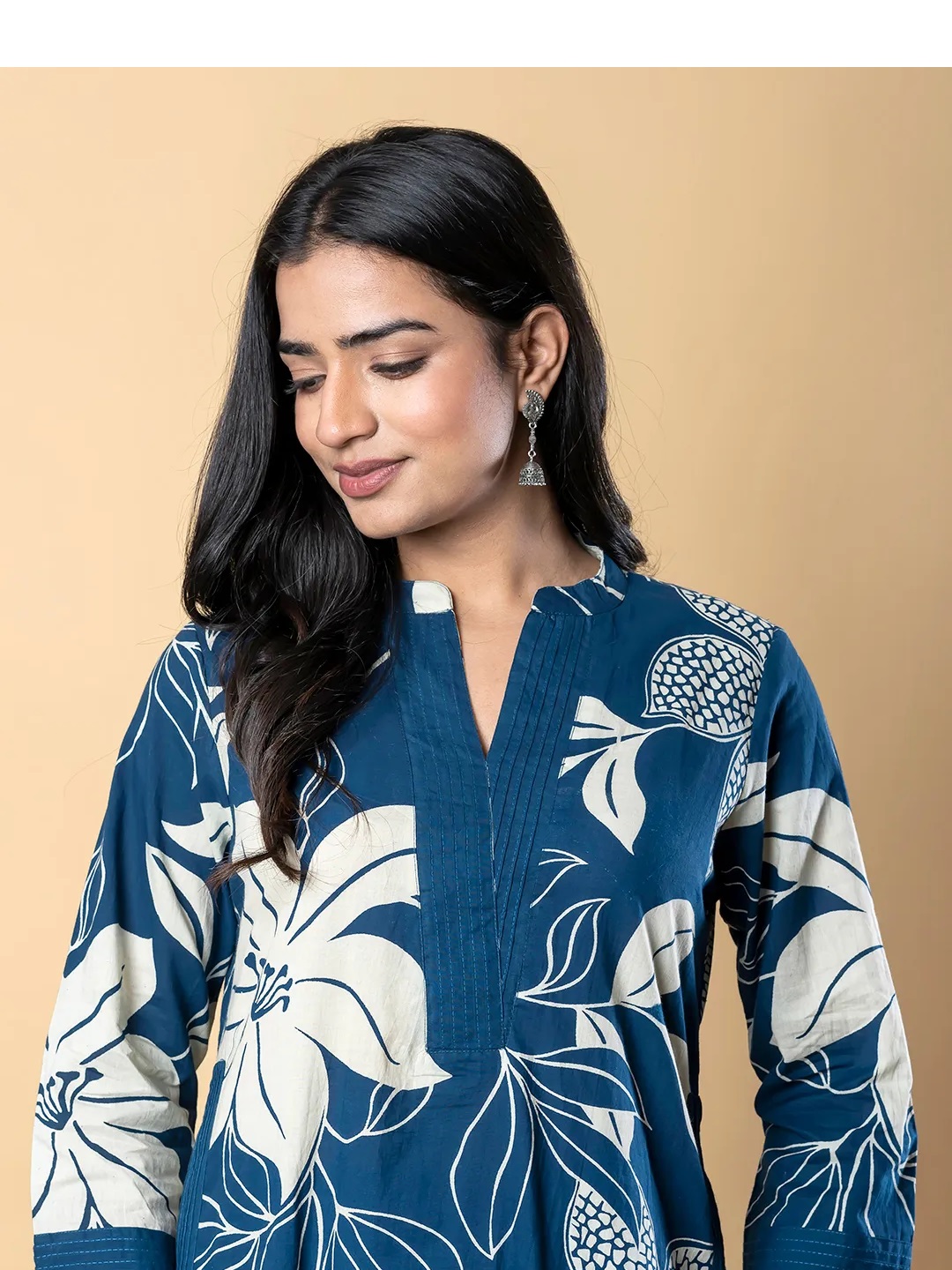 ES67_Cotton Kurta & palazzo Teal Floral