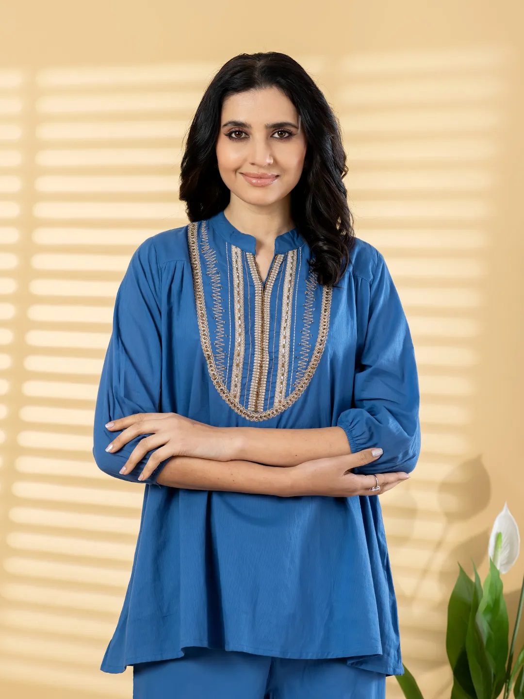 ES132_Cotton Curved Style Cotton Co-ord set