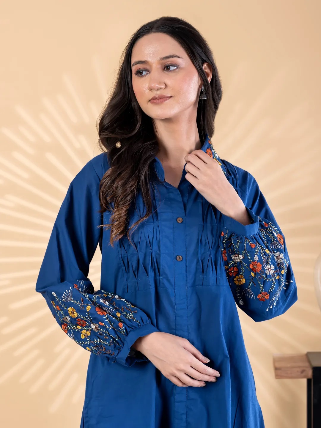 ES134_Cotton kurti and trousers set