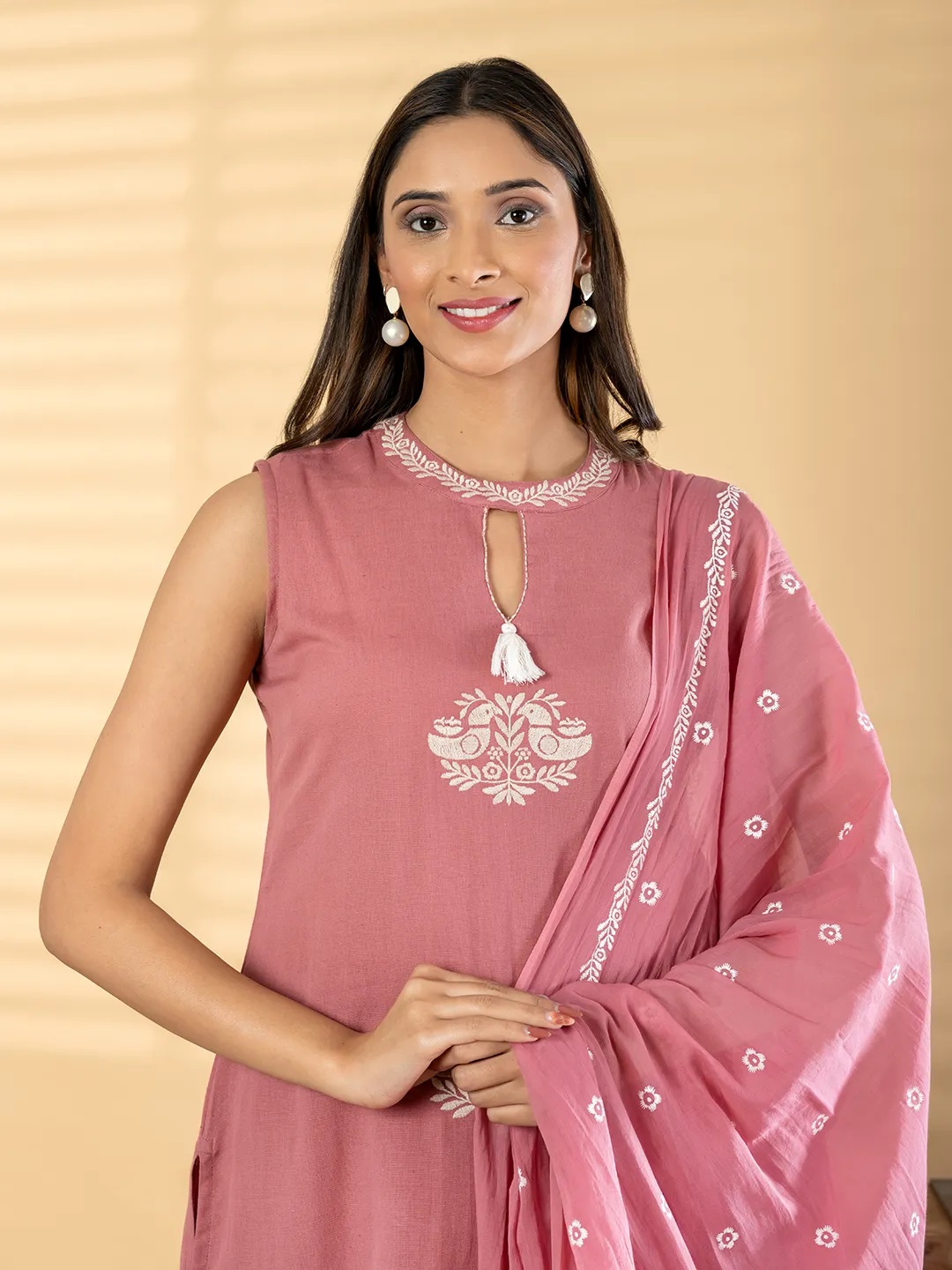 ES126_Cotton Dusty Pink Kurta Set