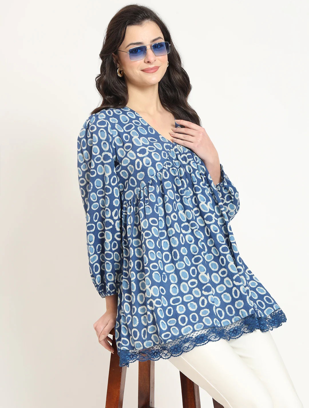 DR703_cotton peplum tunic up to 3XL