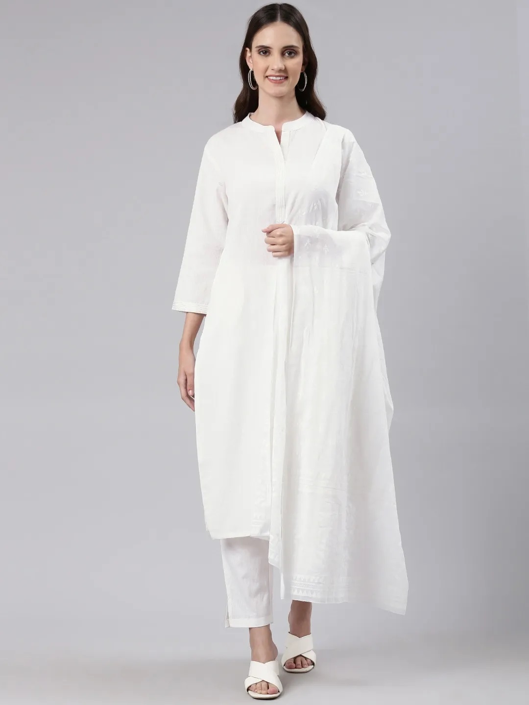 ES258_cotton kurta set with kantha work